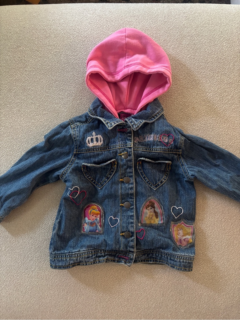 Y2K Disney Princess 3T Vintage Denim Jean Jacket Lights Up